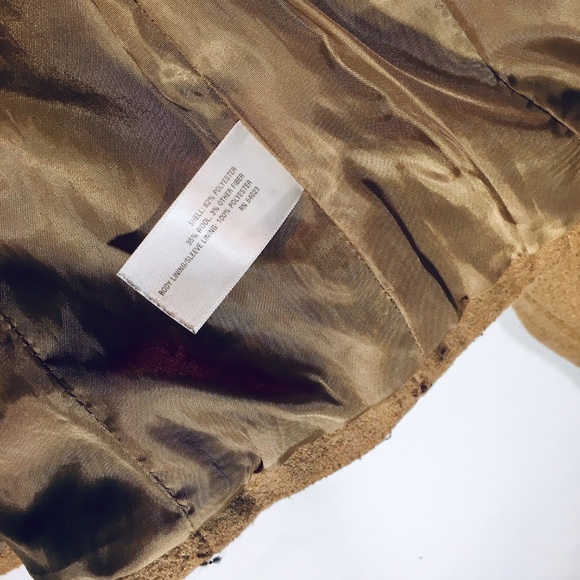 OLD NAVY Camel Wool Blend Cropped Pea Coat XSmall - Picture 3 of 4